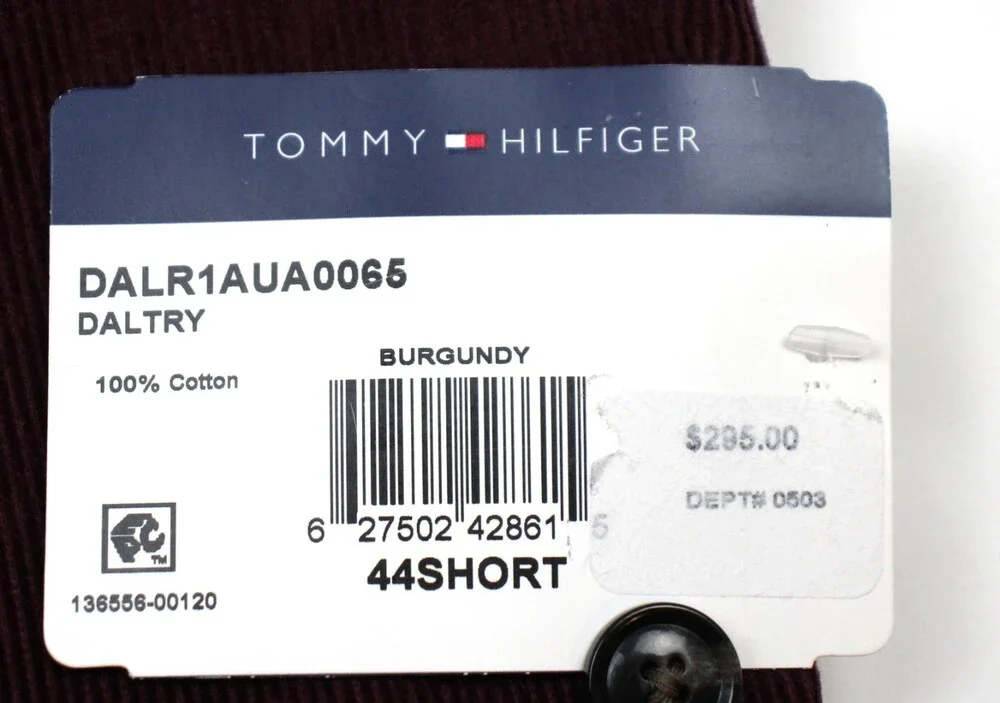 Tommy Hilfiger Sport Coat 44 S Mens Modern Fit Burgundy Corduroy Blazer Jacket
